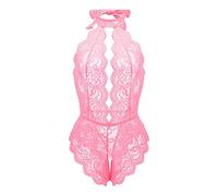 Genérico Conjunto Lencería Mujer - Lencería de una Pieza a la para Mujer lencería de Juego de rol Disfraces sexys para Mujer lencería de Encaje a Cuadros Rojos (L)