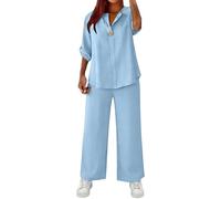 Genérico Conjunto Mujers Dos Piezas Casual Verano Elegante Conjunto Deportivo Top Y Pantalon Talla Grande Chandal Completo Cintura Alta Loungewear Suave Y Cómodo Diarios Casa Playa Vacaciones