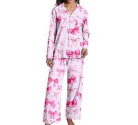 Genérico Conjunto Pijama Pareja Algodon,Pijama Suave Y CóModo De Dos Piezas con Pantalones Holgados para Noches Acogedoras Y Tardes Relajantes En Casa