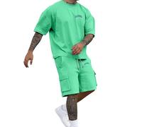 Genérico Conjunto Verano Hombre 2 Piezas Camiset Shorts CháNdal Hombres Verano Con Bolsillos Para FúTbol Baloncesto Tenis Jogging Conjunto De Chandal Informal