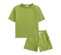 Genérico Conjunto Verano NiñO - CháNdal De 2 Piezas para NiñOs PequeñOs BebéS NiñOs Y NiñAs Conjuntos De Verano Camiseta De Manga Corta SóLida con Conjunto De Pantalones Cortos