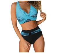 Genérico Conjuntos De Bikini Traje baño Dos Piezas Conjunto Bohemio Floral Elegante Diseño Bandeau Moderno Tankini con Shorts Natacion Surf Bañador Swimwear
