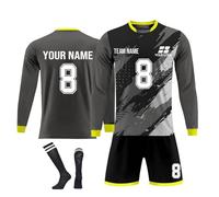 Genérico Conjuntos de fútbol Personalizados de la Camiseta de goali con Nombre y número del Equipo, Camisetas Personalizadas de réplicas de fútbol para niños y niñas