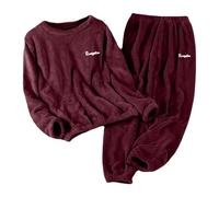 Genérico Conjuntos de Pijamas de Franela para el Invierno Cálido Pantalones de Mujer Suaves Como Un Atuendo de Invierno Cómodo con PuñOs de Corte Relajado Confort En Case