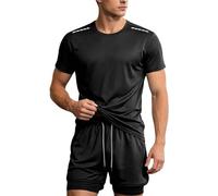 Genérico Conjuntos Deportivos Hombre - Conjunto Deportivo Dos Piezas Pantalones Cortos Simulados Corte Holgado Transpirable para Correr Entrenar Gimnasio Jogging