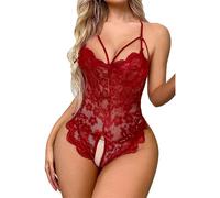 Genérico Conjuntos Sexys para Mujer Lenceria Transparente Lencería de Mujer,Arnés de Encaje,Lencería,Body,Camisón Conjunto Sexy Lenceria para Sexo Talla 34 (Red,L)