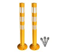 Genérico Conos de señalización Vial - Paquete de 2 Postes de Seguridad de plástico con Collares Reflectantes para estacionamientos, garajes y Calles - Color Gris Claro, duraderos y visibles