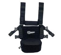 Genérico Conquer Core Chest Rig Chaleco Táctico Modular, Negro, 0,6 kg, Sistema MOLLE, pouches portacargador y pouch DDU incluido. Especial para operaciones tácticas y airsoft (Negro)