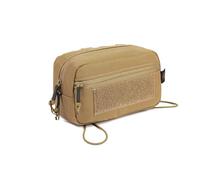Genérico Conquer Tactical Gear Admin Pouch®, Doble Bolsillo, Compatible con Molle®, Coyote Brown, Clips Metálicos, 200x115x65 mm