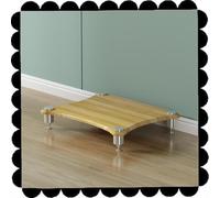 Genérico Consola Multimedia de un Nivel en Nogal Claro: Elegante Soporte AV para Tocadiscos y Equipos estéreo con Estante de Almacenamiento de 10 cm. Elegante mobiliario de Entretenimiento para el ho