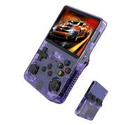 Genérico Consola Retro Portátil R36S con portátil 64/128GB,20000+ Juegos,Consola de Videojuegos Portátil HD 3.5” Sistema Linux de código Abierto(Purple,64GB)