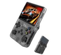 Genérico Consola Retro Portátil R36S con portátil 64/128GB,20000+ Juegos,Consola de Videojuegos Portátil HD 3.5” Sistema Linux de código Abierto(Black,128GB)