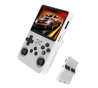 Genérico Consola Retro Portátil R36S con portátil 64/128GB,20000+ Juegos,Consola de Videojuegos Portátil HD 3.5” Sistema Linux de código Abierto(White,64GB)