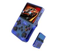Genérico Consola Retro Portátil R36S con portátil 64/128GB,20000+ Juegos,Consola de Videojuegos Portátil HD 3.5” Sistema Linux de código Abierto(Blue,64GB)