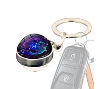 Genérico Constellation Key Chains | Schoolbag Constellation Pendant, Glowing In The Dark Keychain Backpack Accessories Pendant, Double Sided Cabochon Glass Ball Horoscopes Keyrings,
