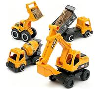 Genérico Construction Sand Toys - ABS, 4-Piece Mini Construction Vehicle Set, Excavator Bulldozer Cement Truck, Educational Learning Creative Play, Indoor Outdoor Fun | Excavator Toy Set For Kids