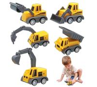 Genérico Construction Truck Toys, Mini & Friction Powered Car Carrier Vehicle Set, PP Engineering Trucks, Realistic Educational Play Kids, 1.77x1.14x1.18 Inches