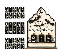 Genérico Contador De Libřos- Rastreador De Lectura De Madera | Cuenta Hasta 999 Libřos| Exhibidor Para Profesores Bibliotecarios Niños Amantes De | Señal De Meta De Lectura | Decoración Hogar Aula