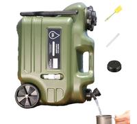 Genérico Contenedor De Agua con Ruedas - 28L para Exterior con Asa Plegable,Grifo De De Agua | para Senderismo Picnic Acampada Apagón Autocaravana Jardín Actividades Al Aire Libre