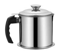 Genérico Contenedor de Grasa para Cocina - 1,3 L Acero Inoxidable con Tapa y Asa,Recipiente para Almacenar con Colador - Multifuncional Para Cocina Restaurante Aire Libre Camping Tailgating Desayuno