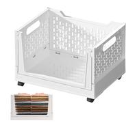 Generico Contenedores de almacenamiento con ruedas - 38,5 x 29 x 23 cm Large Capacity Snack Organizer Book Cart - Incluye cart on Wheels Book Basket, Organizer, Foldable Pantry Storage Rack, Closet