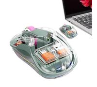 Genérico Control de computadora portátil inalámbrico,Control de computadora inalámbrico con Luces, por trimodal Transparente Recargable - Juego de Aprendizaje de Trabajo, Juego de Control po