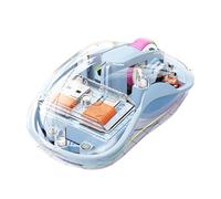 Genérico Control Informático Transparente Inalámbrico, Control Informático Inalámbrico Recargable - Tri-Mode con luz - Juego de aprendizaje funcional que juega control por ordenador