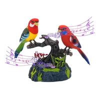 Generico Control Voice Parrots - Electric Battery Parrots, Cute Battery Operated Electric Batterry Control Simulation Parrotts, Sound Activated Parakeet Repeats What You Say on A Tree Branch Desk