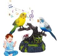 Genérico Control Voice Parrots - Electric Battery Parrots, Cute Battery Operated Electric Batterry Control Simulation Parrotts, Sound Activated Parakeet Repeats What You Say on A Tree Branch Desk
