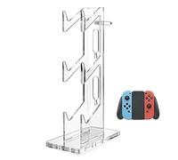 Genérico Controller Holder, Clear Stand, 11.89x7.48x3.54in Headset Support, Three Tiers, Anti-Slip Base for Cable Management, Setup, Desk Organization, Console Storage, Accessory Rack, Stable Design