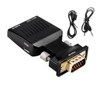 Generico Conversor de VGA a HD | Cable VGA a HD - Conector listo para usar 1080P con cable audio 3,5 mm Diseño compacto para oficina, proyector portátil casa teatro doméstico
