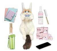 Genérico Convertible Kitty Rucksack - Multi-Way Carry Bag, 3D Sculpted Body for Unique Styling, Faux- Animal Pouch, Whimsical Storage Gear with Adjustable Comfort Padding, Versatile Plush Rucksack