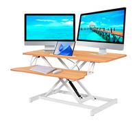 Genérico Convertidor De Escritorio De Pie con Altura Ajustable, Convertidor De Escritorio De Pie De Dos Etapas De 37" con Bandeja para Teclado, Estación De Trabajo Sentado-de Pies para Dos Monitores