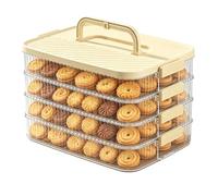 Genérico Cookie Storage Box, Stackable Keeper Container, Food Handle Gear with Smart Style, Utility Aid for Daily Use, Box Mate, for Home Dining Room Picnic Camping Apartment 11.61×8.27×7.48 inches
