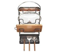 Genérico Cookware Storage Holder, Space Saving Kitchen Rack Unit, Multi Layer Drying with Stable Base, Rust Resistant Steel Organizer, Sleek Vertical Style Finish, Farmhouse Cooking Area Use