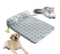 Generico Cool Dog Bed, Cooling Sleeping Pad, 19.69x15.75 Inches Washable Cover, Non-Slip Cushion Blanket Mat for Puppy Cat Crate Kennel Indoor Outdoor Camping, Velvet Sponge Cotton