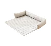 Generico Cool Dog Bed, Non-Slip Pet Cooling Mat, Gray and Coffee Colors, Lightweight Foldable Blanket, Indoor Couch Car Crate Use, Comfortable Soft Cushion Pad for Puppy Kitten Cat Dog