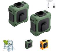 Genérico Coolbelts Pro - Wearable Waist Fan & Power Bank With Desktop Stand, Neck Hanging USB Large Capacity Roller 100-Speed Adjustable Violent Turbo Fan (2Pcs*Green)