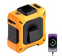 Genérico CoolBelts Pro - Wearable Waist Fan, Power Bank with Desktop Stand, Rechargeable Hands-free Personal Wearable Neck Fans With Clip, for Outdoor, Travel, Work (Orange)