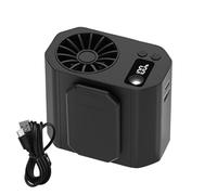 Genérico Cooling Belt Fan, Rechargeable Belt Cooling Fan with Light, ABS+PP 4000 mAh Battery Capacity, Perfect Hot Weather Supplies for Sports, Camping Trips, and Hiking, 8.9x6.7x5.2cm
