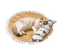 Genérico Cooling Cat Bed Mat - Small Sofa Bed with Pillow For Cat | Individually Vacuum-Sealed Rolled Pet Sleeping Mât | Ƒor Indoor Cats Who Love Soft Plush Surfaces, Portable