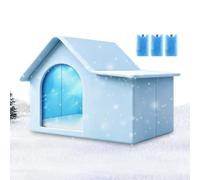 Genérico Cooling Cat House | Foldable Bed with 3 Ice Boxes | Three-Layer Insulated Cat House | for Summer Indoor Outdoor Rest Pet Puppy Kitten
