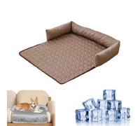 Genérico Cooling Dog Beds,Calming Couch Bed,Self Cool Dog Sofa Mat with Ice Silk Fabric,Heatrelief Cool Dogs Mat,Foldable Large CoolBed,Non-Slip,Durable Anti-Scratch Pad,for Sofa Floor Car (Coffee-S)