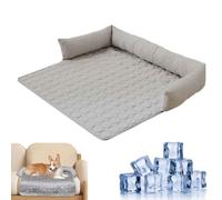 Genérico Cooling Dog Beds,Calming Couch Bed,Self Cool Dog Sofa Mat with Ice Silk Fabric,Heatrelief Cool Dogs Mat,Foldable Large CoolBed,Non-Slip,Durable Anti-Scratch Pad,for Sofa Floor Car (Gray-L)