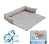 Genérico Cooling Dog Mat for Couch,Self Cooling Ice Silk Cool Fiber Pet Couch Cover,Non-Slip Washable Cat Bed for Small/Medium/Large Pet,For Crate,Sofa, Floor,Car Seat,Indoor，Gray-L
