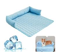 Genérico Cooling Dog Mat for Couch,Self Cooling Ice Silk Cool Fiber Pet Couch Cover,Non-Slip Washable Cat Bed for Small/Medium/Large Pet,For Crate,Sofa, Floor,Car Seat,Indoor，Blue-L