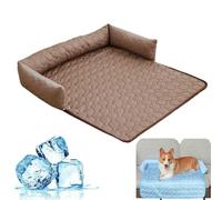 Genérico Cooling Dog Mat for Couch,Self Cooling Ice Silk Cool Fiber Pet Couch Cover,Non-Slip Washable Cat Bed for Small/Medium/Large Pet,For Crate,Sofa, Floor,Car Seat,Indoor，Brown-L