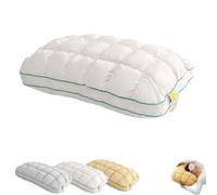 Genérico Cooling Marshmalloww Puff Pillow,Quilted Cool-Touch Bed Pillow,Cloud-Like Fluffy Support Pillow,High Resilience,For Side Back Sleepers Breathable Skin Friendly Washable (White)