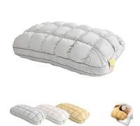 Genérico Cooling Marshmalloww Puff Pillow,Quilted Cool-Touch Bed Pillow,Cloud-Like Fluffy Support Pillow,High Resilience,For Side Back Sleepers Breathable Skin Friendly Washable (Gray)
