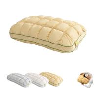 Genérico Cooling Marshmalloww Puff Pillow,Quilted Cool-Touch Bed Pillow,Cloud-Like Fluffy Support Pillow,High Resilience,For Side Back Sleepers Breathable Skin Friendly Washable (Yellow)